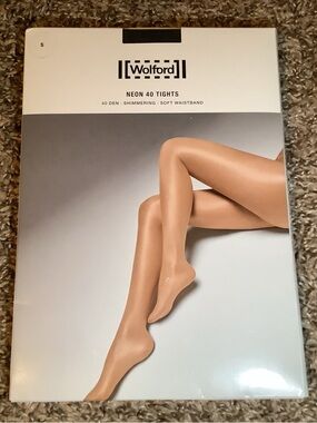 Wolford neon 40 tights, shimmering, color black, size: S